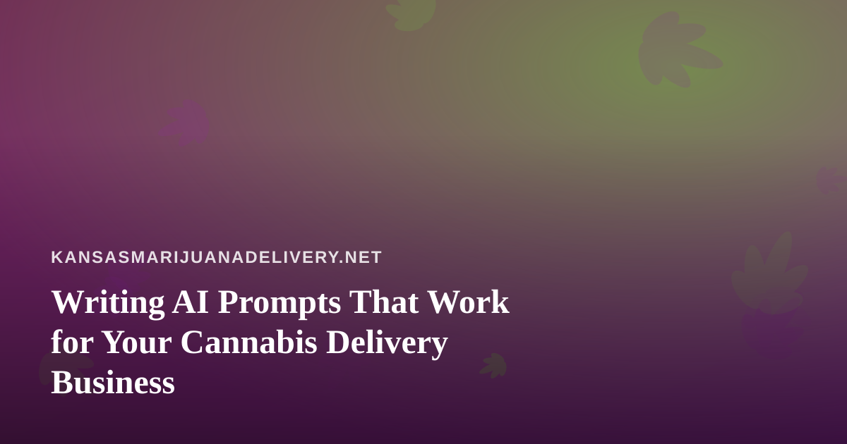 Writing AI Prompts That Work for Your Cannabis Delivery Business